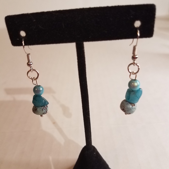 Jewelry - Handmade earrings Blue Rock j299